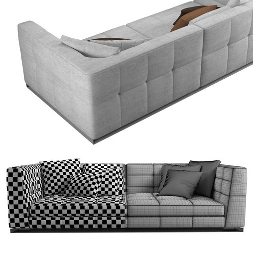 minotti blazer fabric sofa III