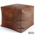 Vintage Leather Pouf - Thumbnail 1