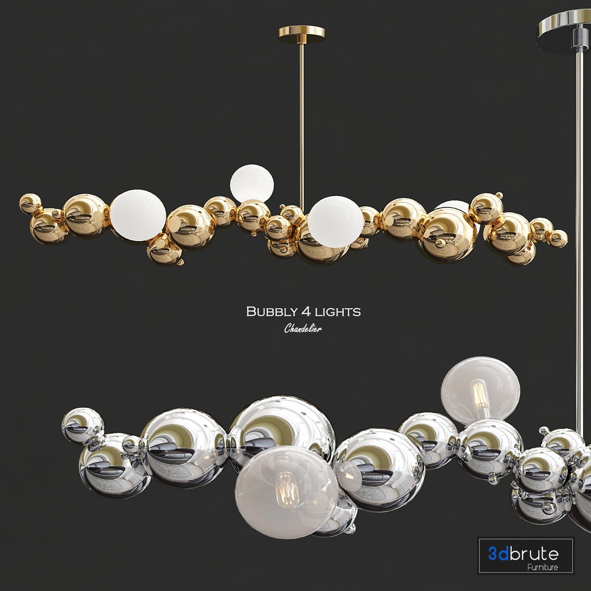 Bubbly 4 light Chandelier Image 1