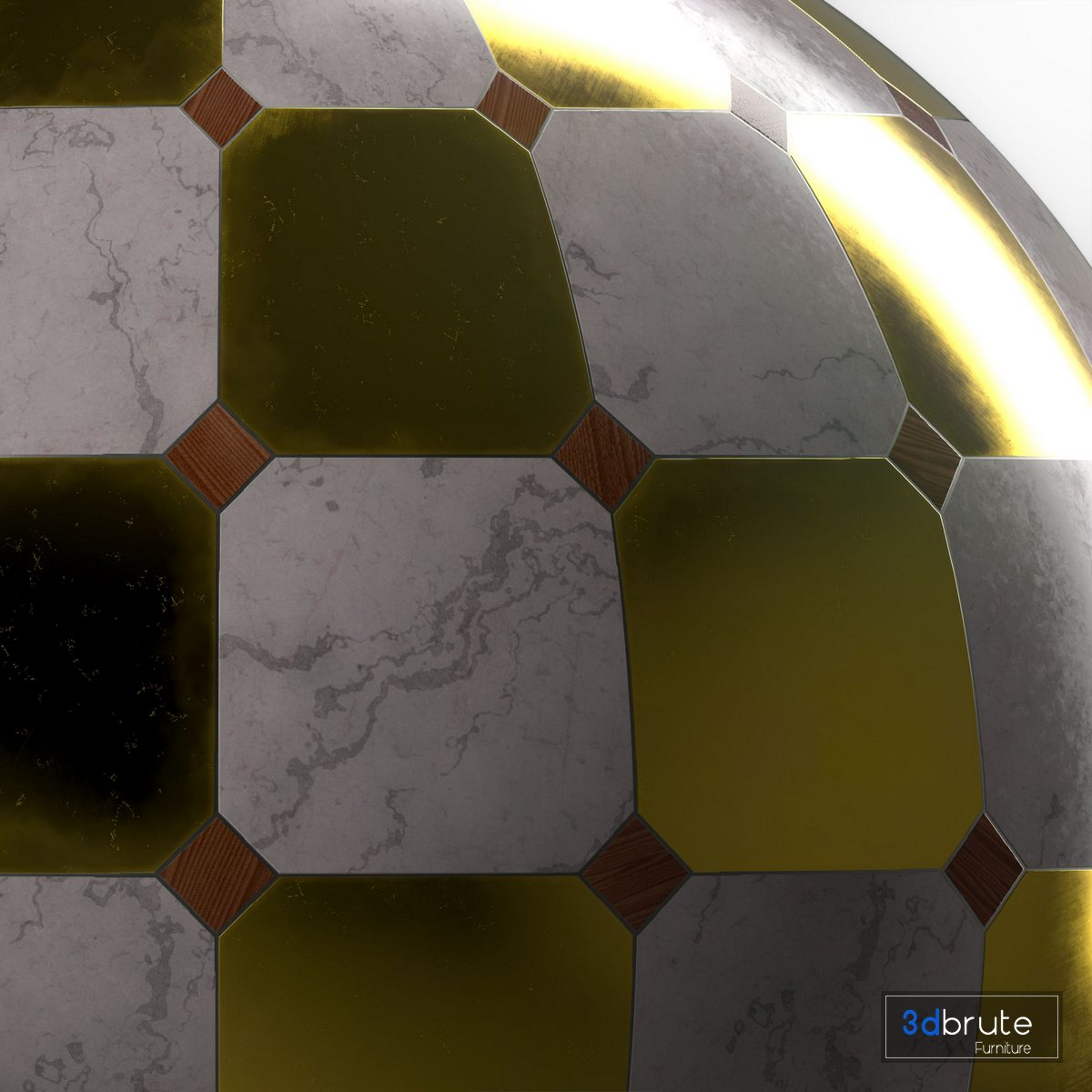 Marble Tile Materials 8- Mix by Metal TIle – Pbr 4k Seamless Image 4