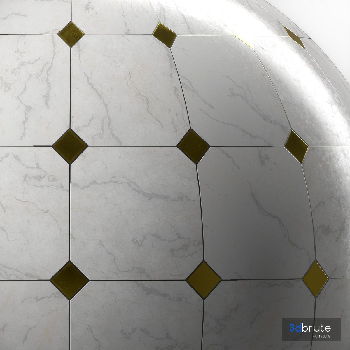 Marble Tile Materials 7- Mix by Metal TIle – Pbr 4k Seamless Image 3