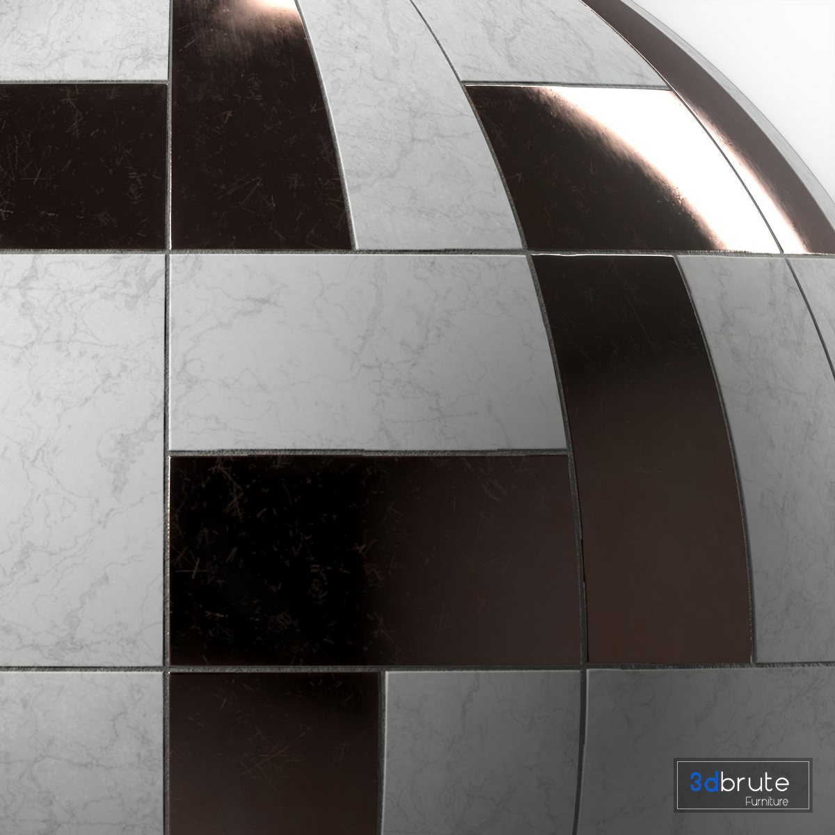 Marble Tile Materials 10- Mix by Metal TIle – Pbr 4k Seamless Image 6