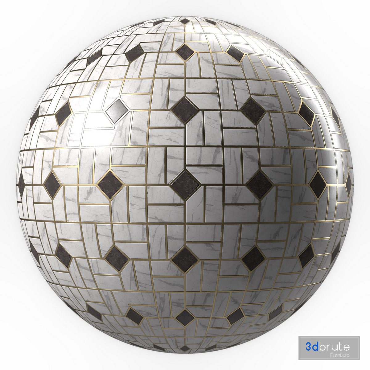 Marble Tile Materials 11- Mix by Metal TIle – Pbr 4k Seamless Image 6