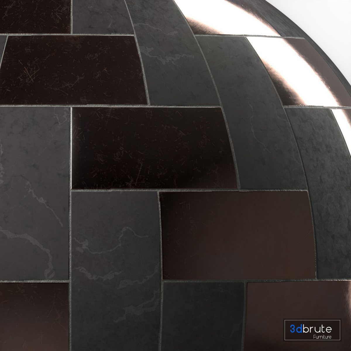Marble Tile Materials 10- Mix by Metal TIle – Pbr 4k Seamless Image 7