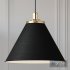BUTTE 24inch CONE AGED BRASS PENDANT White and Black - Thumbnail 1