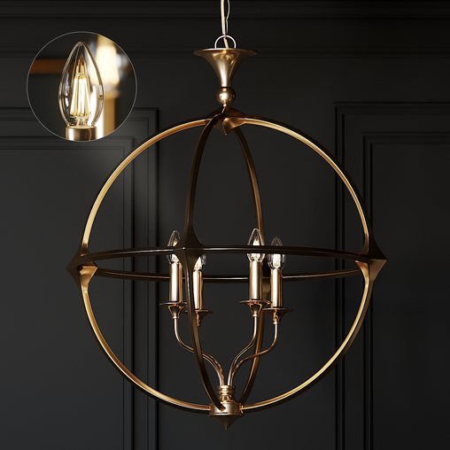Casa Florentina Lando Orb 4-Light Chandelier