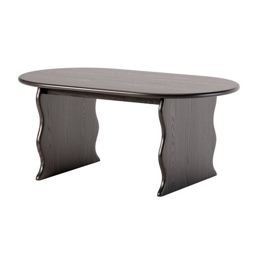 Wave Hardwood Oval Dining Table – Black
