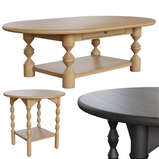 Lulu and Georgia – Topia Oval Coffee Table and Side Table