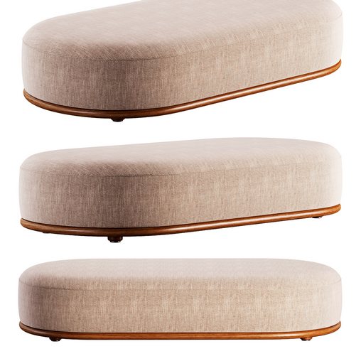 Oval fabric pouf bed cask