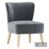 Armless Accent Chair Modern Velvet Leisure Chair - Thumbnail 2