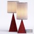 Triangular wooden bedside lamp - Thumbnail 1