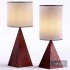 Triangular wooden bedside lamp - Thumbnail 2