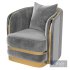 Balmain Blush Velvet Gold Armchair - Thumbnail 1