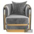Balmain Blush Velvet Gold Armchair - Thumbnail 2