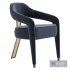 INVICTA II dining chair in white boucle and brass rear leg - Thumbnail 2