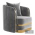 Balmain Blush Velvet Gold Armchair - Thumbnail 3