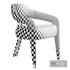 INVICTA II dining chair in white boucle and brass rear leg - Thumbnail 3