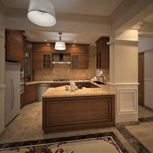 home reception with open kitchen