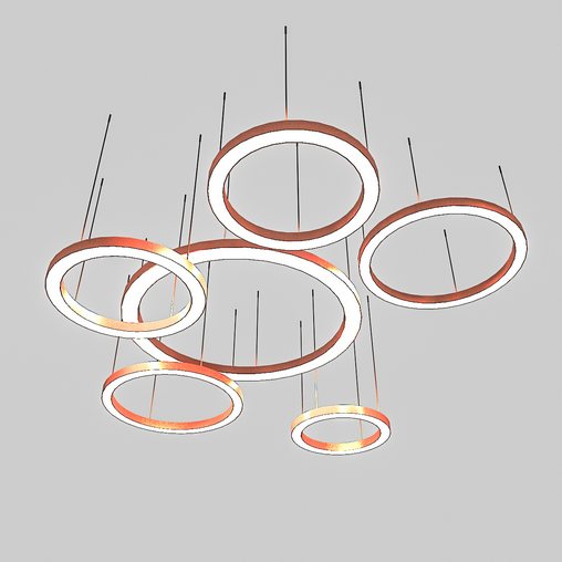3D Circle Lamp Set model