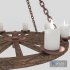 3D Old Wheel Chandelier model - Thumbnail 3