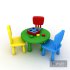 3D Kindergarten Table Chair 02 - Thumbnail 1