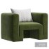 MATRA DEEP TEAL VELVET LOUNGE CHAIR BY CB2 - Thumbnail 3
