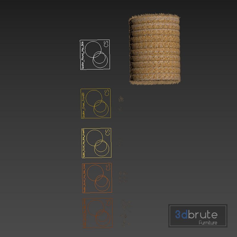 HQ Grass Round Hay Bale Farm Ground Image 6