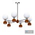 Modern Metal Globe Chandelier with White Glass Shade and Adjustable Hanging Length - Thumbnail 1