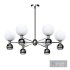 Modern Metal Globe Chandelier with White Glass Shade and Adjustable Hanging Length - Thumbnail 2