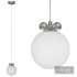 Modern Silver Pendant Light with Adjustable Hanging Length and White Glass Shade - Thumbnail 1