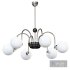 Modern Chrome Chandelier with White Glass Shade and Adjustable Hanging Length - Thumbnail 2
