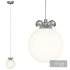 Modern Silver Pendant Light with Adjustable Hanging Length and White Glass Shade - Thumbnail 4