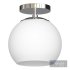 Wide Semi Flush Mount with Glass Shade in Brass White Milk - Thumbnail 3