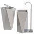 Contemporary Bathroom Sink with Pop-Up Drain Metal Rectangular Pedestal Sink - Thumbnail 4