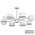 Modern Red Geometric Chandelier with White Glass Shades and Round Canopy - Thumbnail 2