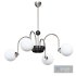 Modern Chrome Chandelier with White Glass Shade and Adjustable Hanging Length - Thumbnail 4