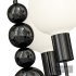 Modern Black Globe Chandelier White Glass Shades Adjustable Hanging Length - Thumbnail 5