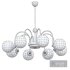 Modern Chrome Chandelier with White Glass Shade and Adjustable Hanging Length - Thumbnail 5
