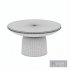 Round coffee table in white marble and gold-tone metal - Thumbnail 2
