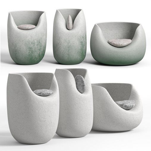 Martn  warps ceramic vases with raw stones