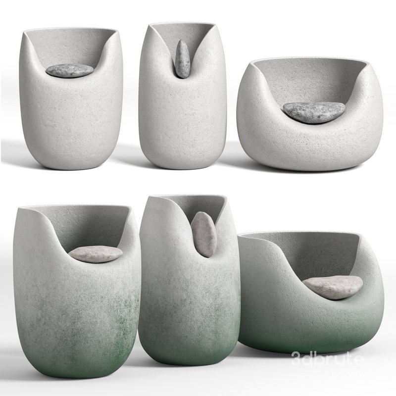 Martn  warps ceramic vases with raw stones Image 1