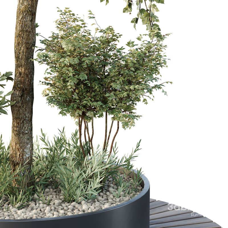 HQ Urban environment set of green plant benches 05 Image 2