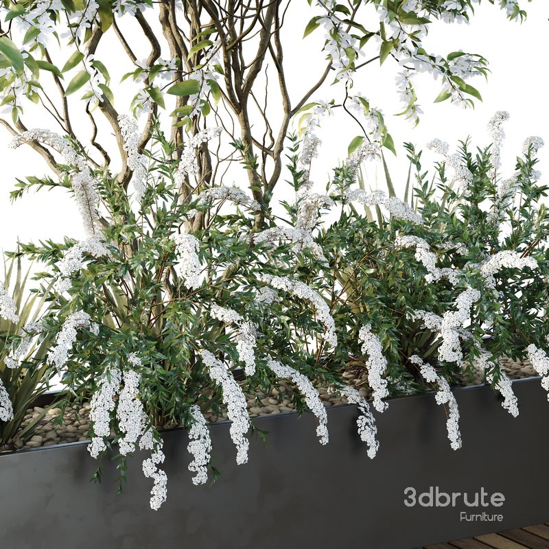 HQ Urban environment set of green plant benches 04 Image 4