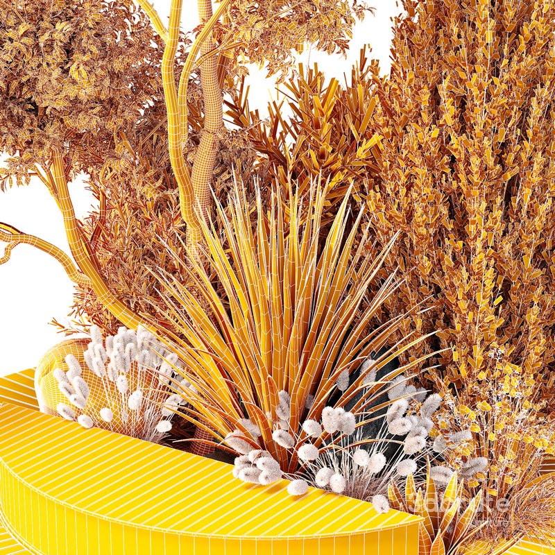 HQ Urban environment set of green plant benches 03 Image 4