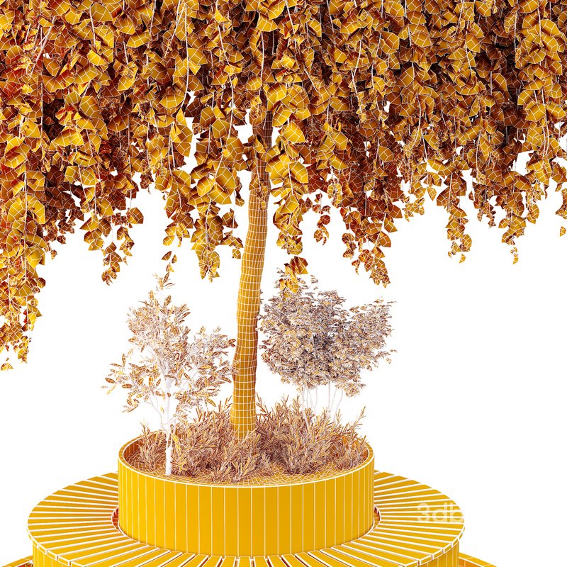 HQ Urban environment set of green plant benches 05 Image 5