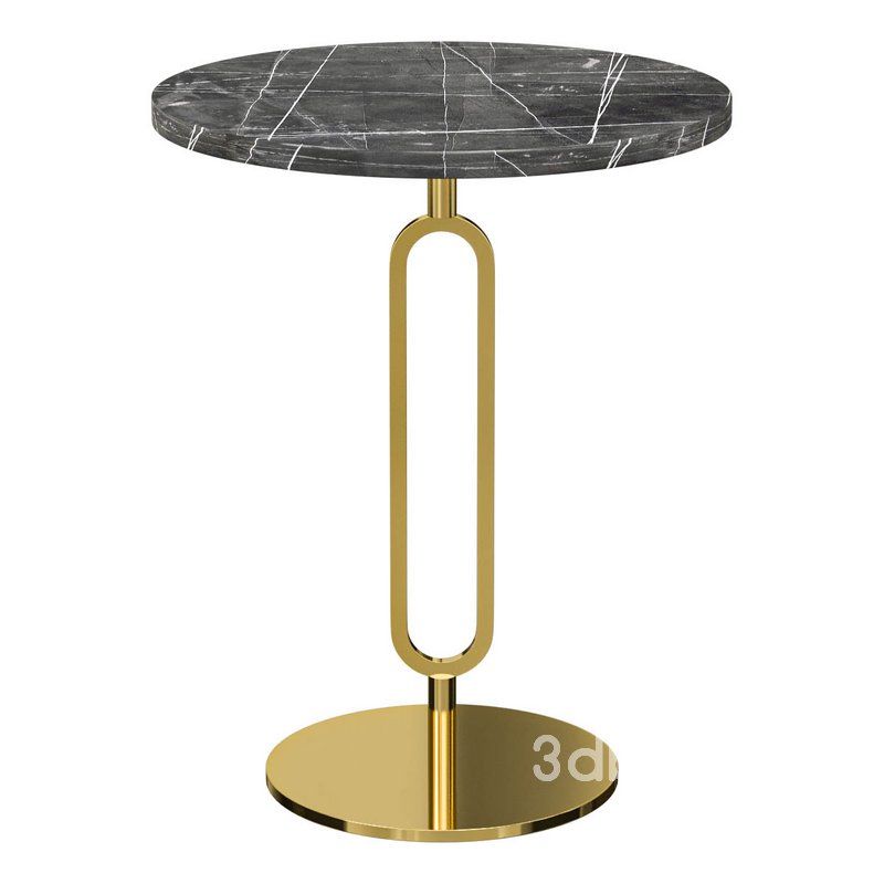 Minimalist Round Corner Table Slate Pedestal Sofa Side Table Image 2