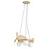 Wood Kids Chandelier with Globe Lights Acrylic Shade and Adjustable Hanging Length - Thumbnail 2