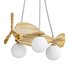 Wood Kids Chandelier with Globe Lights Acrylic Shade and Adjustable Hanging Length - Thumbnail 1