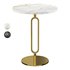 Minimalist Round Corner Table Slate Pedestal Sofa Side Table - Thumbnail 1