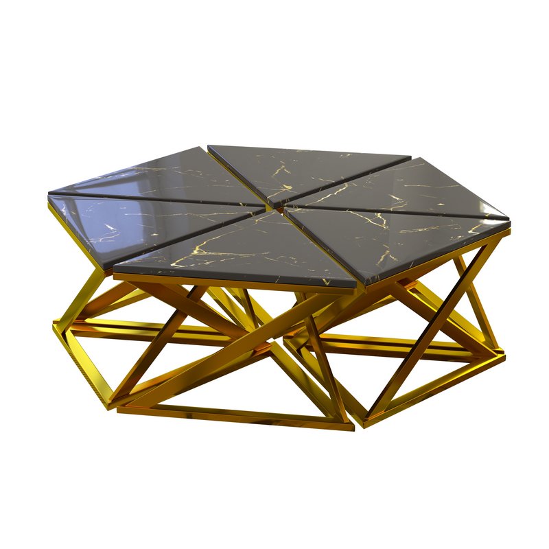 Coffee table Galaxy Gold Black for rent Image 1
